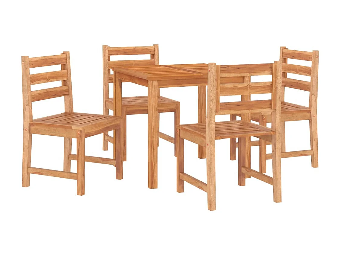 Toivo  Ensemble à manger de jardin 5pcs Bois de teck massif