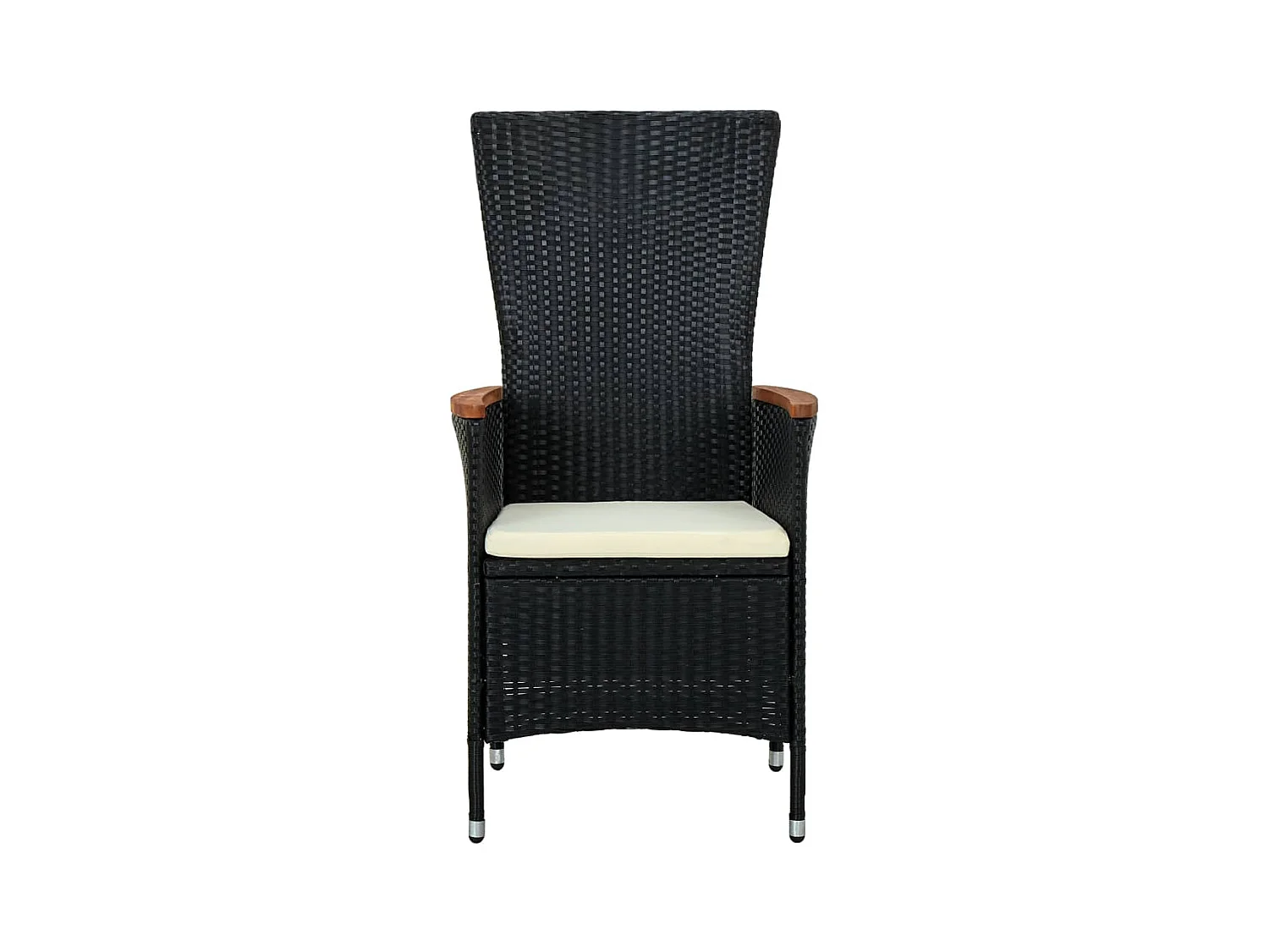 Serafino  Ensemble à manger de jardin avec coussins 3 pcs noir