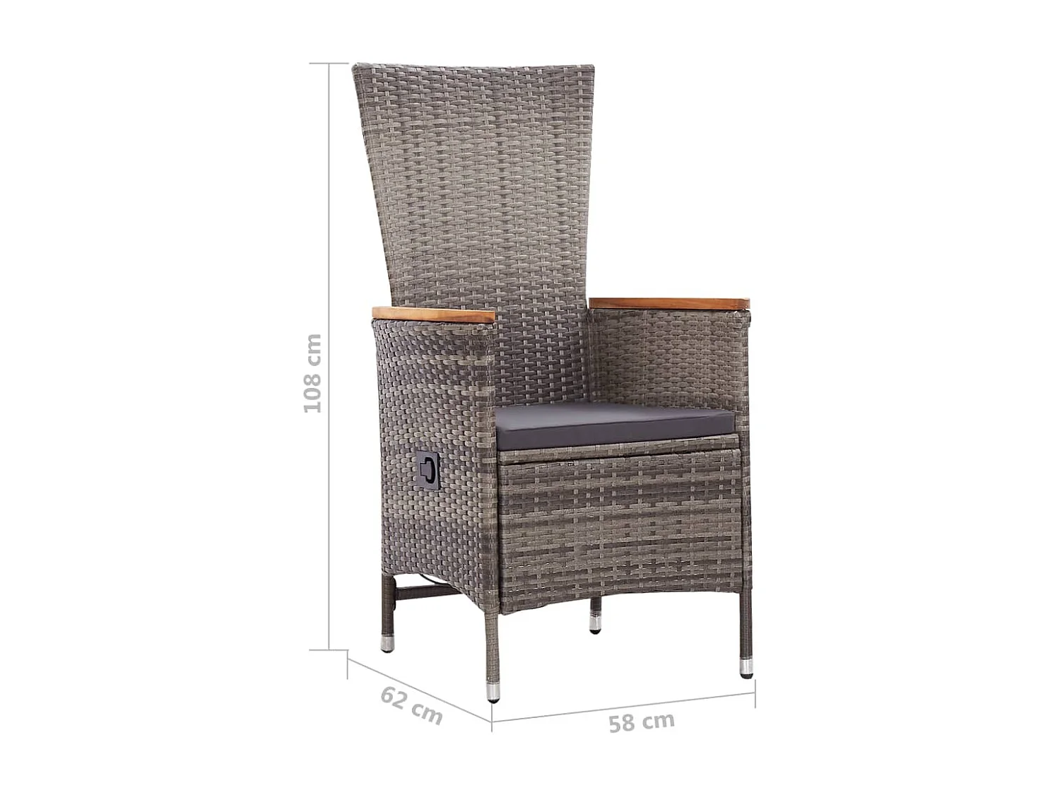 Wyllar  Ensemble à manger de jardin 7 pcs Résine tressée Gris