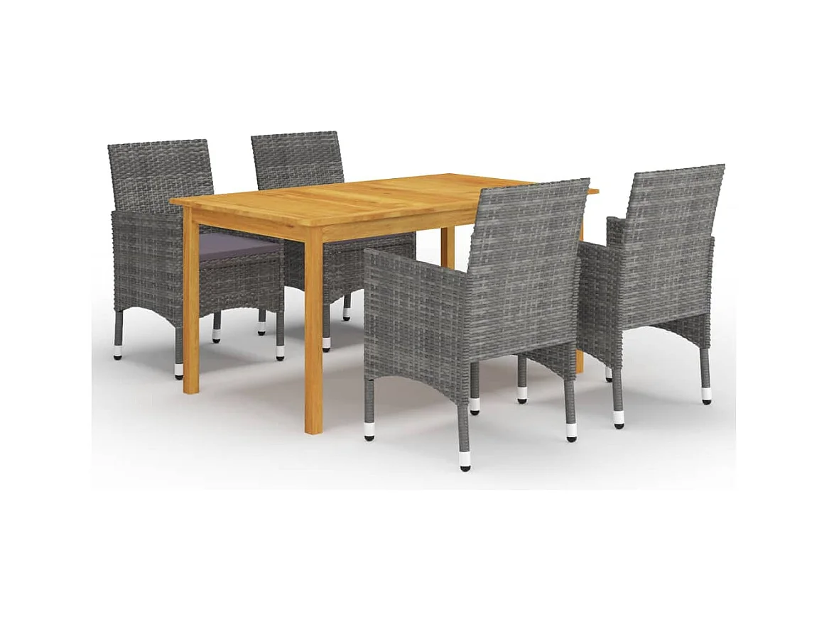 Fyndal  Ensemble à manger de jardin 5 pcs Gris