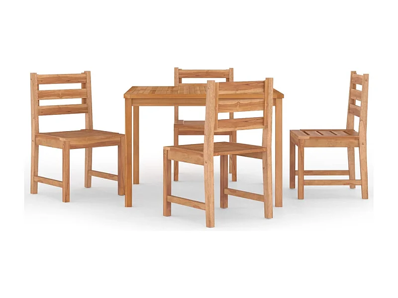 Toivo  Ensemble à manger de jardin 5pcs Bois de teck massif