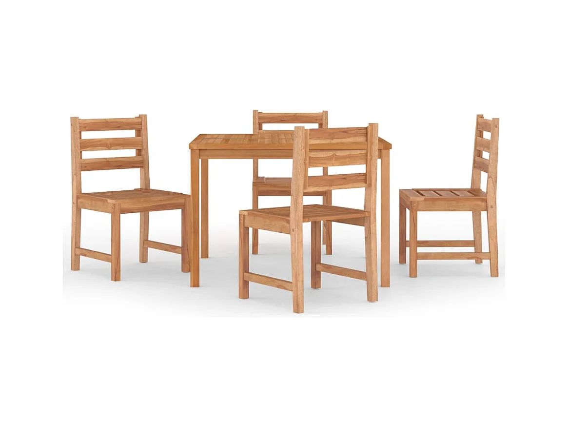 Toivo  Juego de comedor para jardín 5 piezas madera maciza de teca