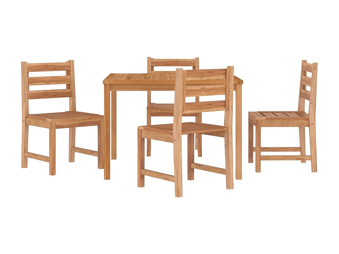 Toivo  Ensemble à manger de jardin 5pcs Bois de teck massif