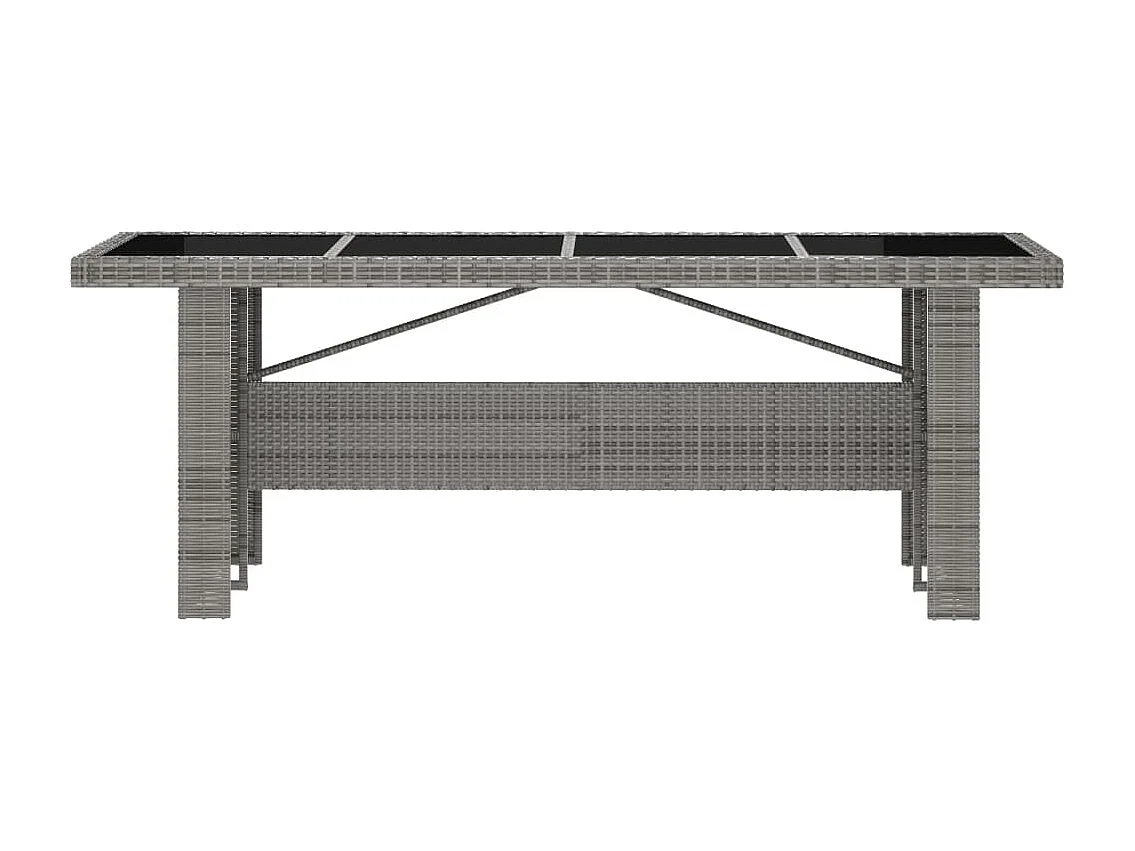 Doulough  Ensemble à manger d'extérieur 9pcs coussins Résine tressée Gris