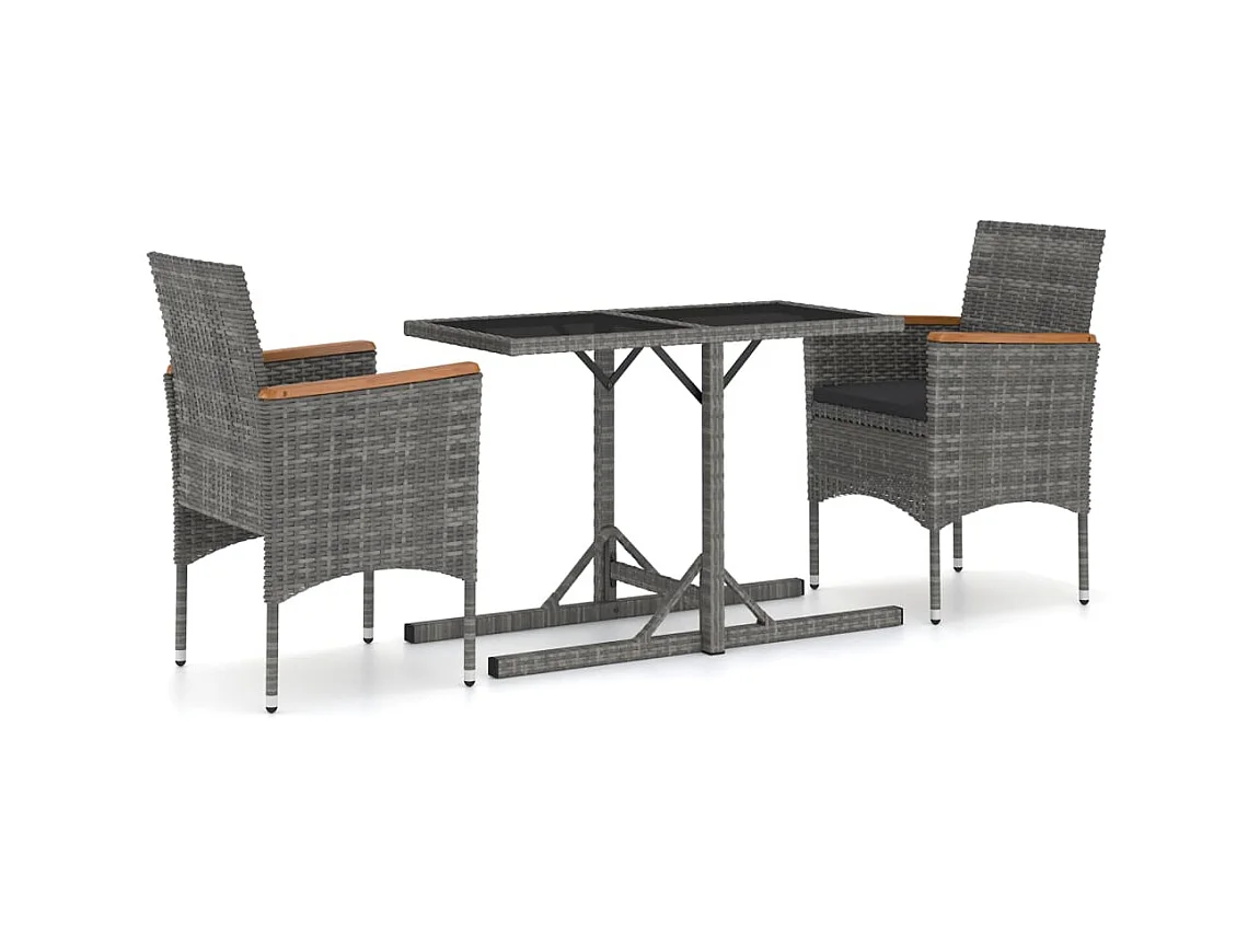 Tjora  3-delige Tuinset grijs