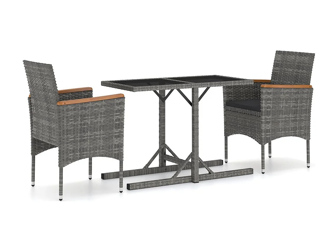 Tjora  Ensemble à manger de jardin 3 pcs Gris