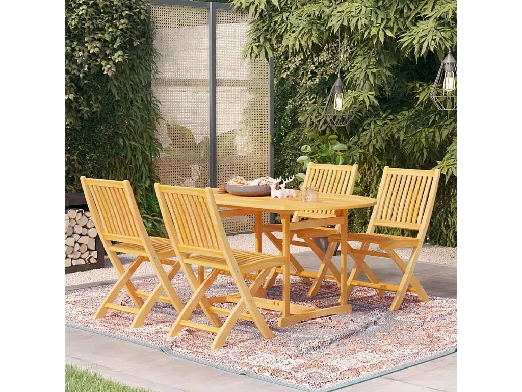 Villenave-d'Ornon  Ensemble à manger de jardin 5 pcs Bois de teck massif