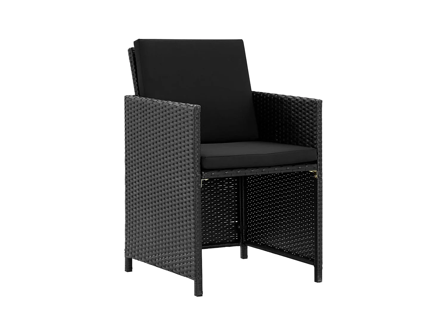 Tobias Alan  Set de comedor de jardín 5 pzas y cojines ratán sintético negro