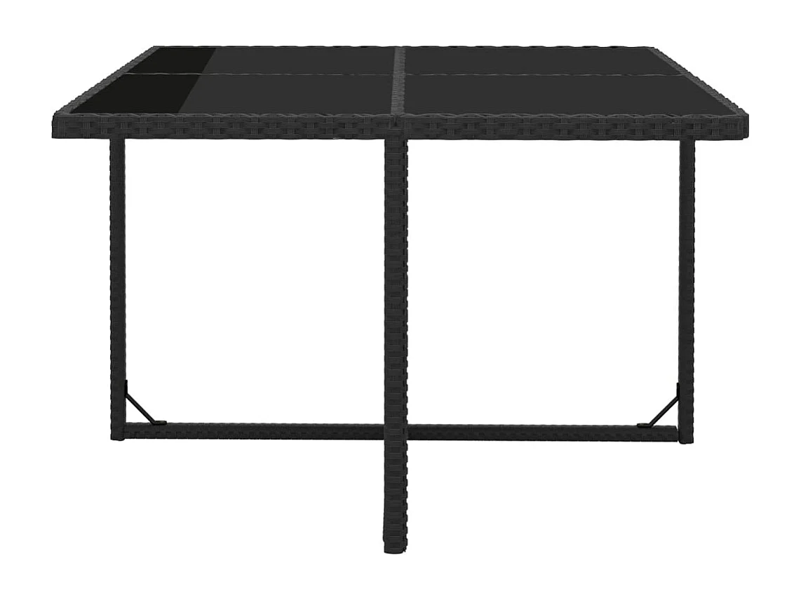 Tobias Alan  Set de comedor de jardín 5 pzas y cojines ratán sintético negro