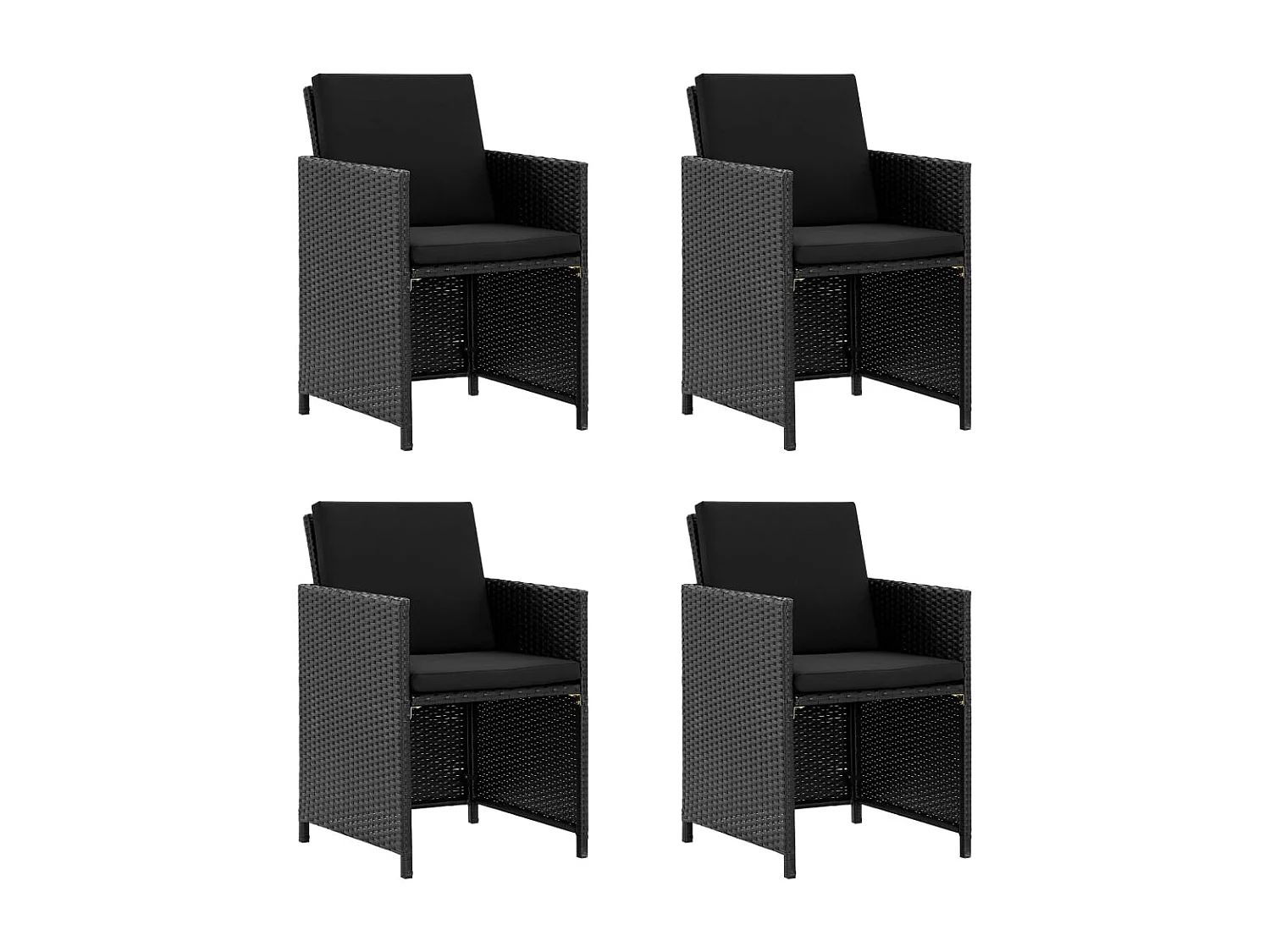 Tobias Alan  Ensemble à manger d'extérieur 5pcs avec coussins Résine tressée