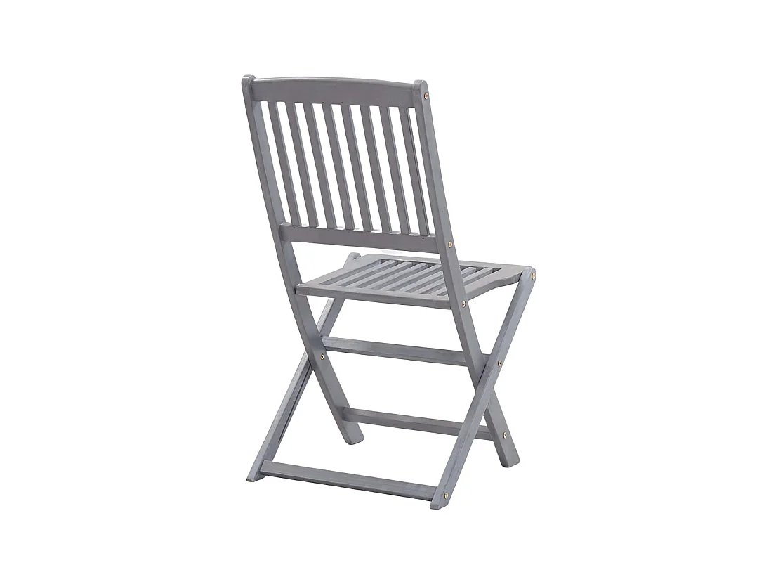 Garden Furniture -  Ensemble à manger de jardin 5 pcs Bois d'acacia massif Gris
