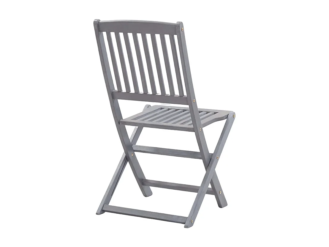 Garden Furniture -  Ensemble à manger de jardin 5 pcs Bois d'acacia massif Gris