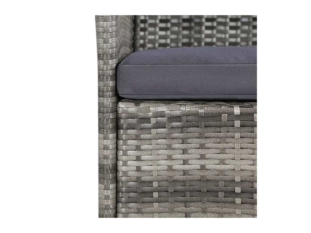 Fea  11-delige Tuinset met kussens poly rattan grijs