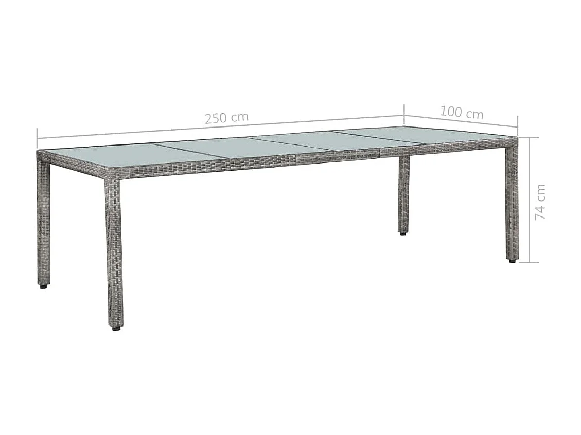 Fea  11-delige Tuinset met kussens poly rattan grijs