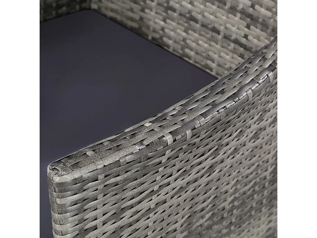 Fea  11-delige Tuinset met kussens poly rattan grijs