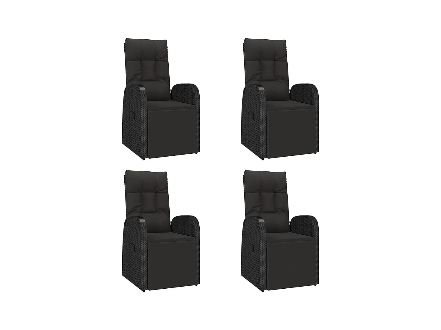 Garden Furniture -  Ensemble à manger de jardin 5pcs Noir Poly rotin et acacia