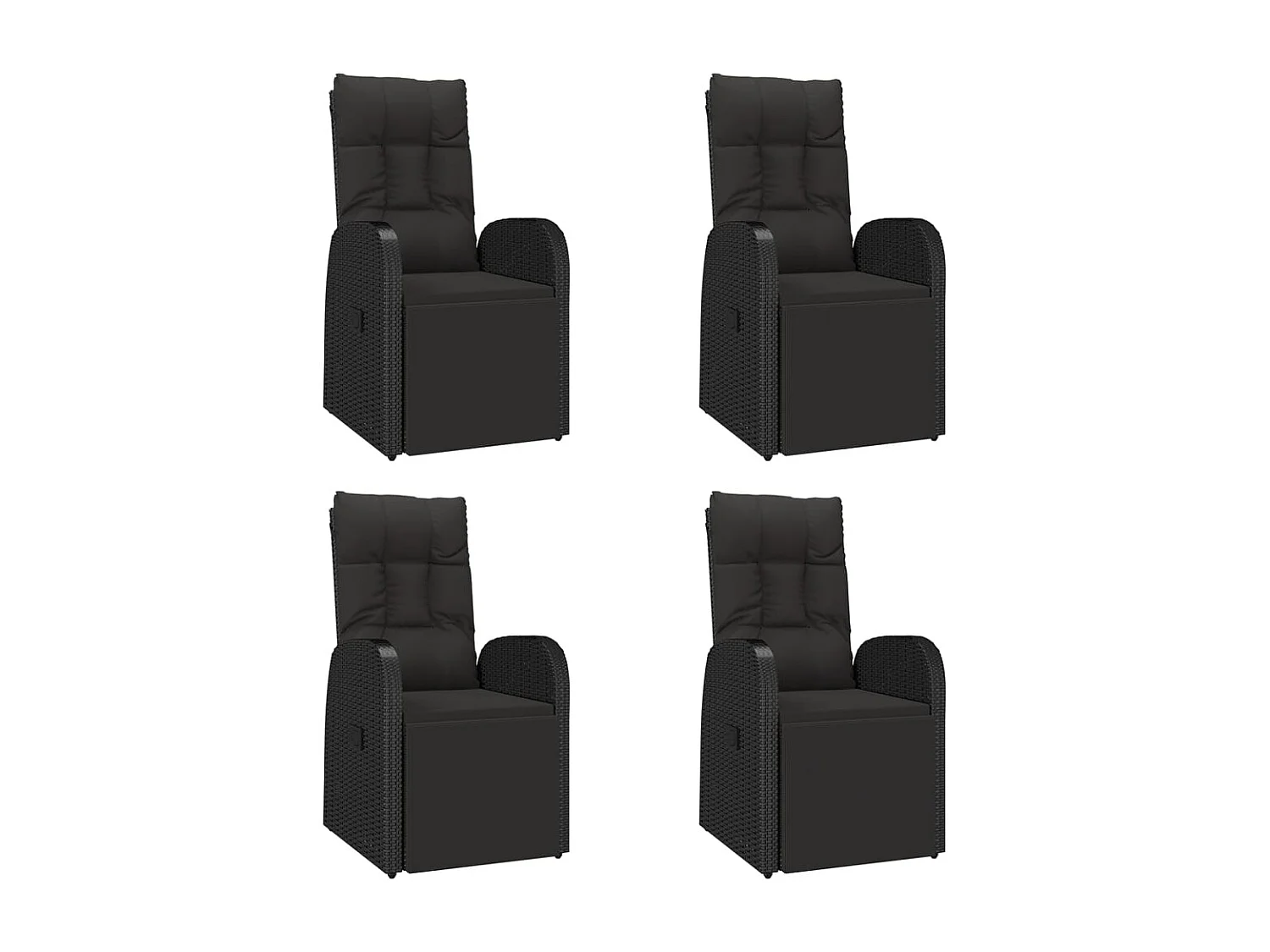 Garden Furniture -  Ensemble à manger de jardin 5pcs Noir Poly rotin et acacia