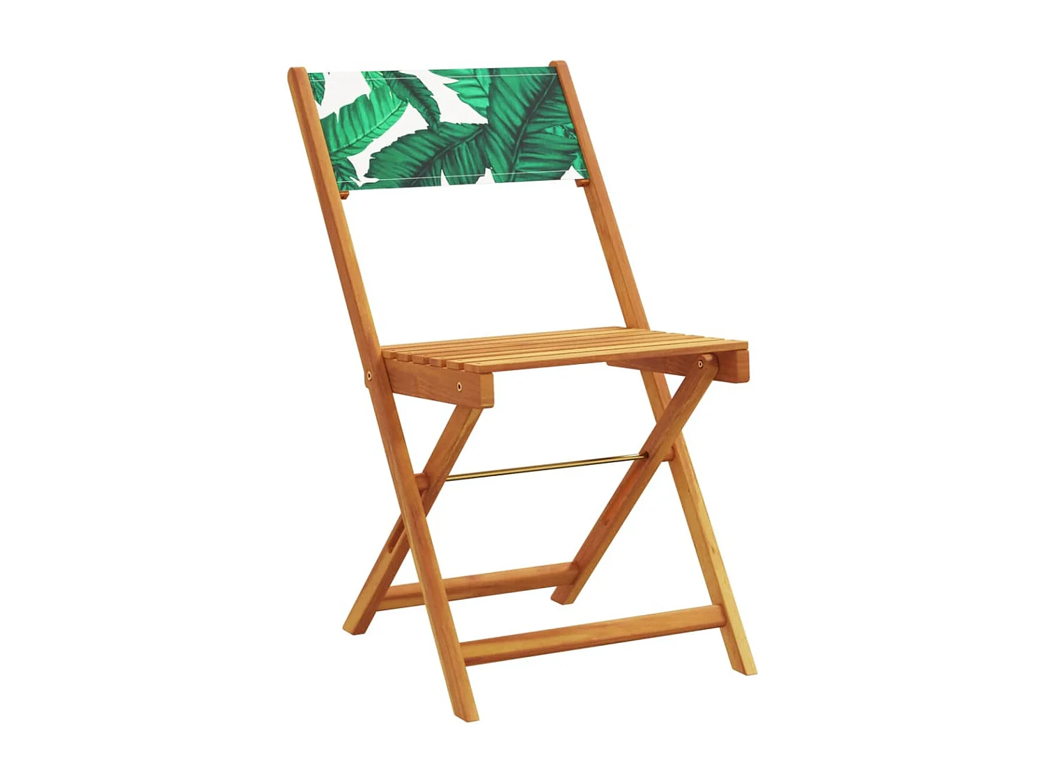 Bay Minette  Ensemble à manger de jardin 5 pcs motif de feuilles tissu bois