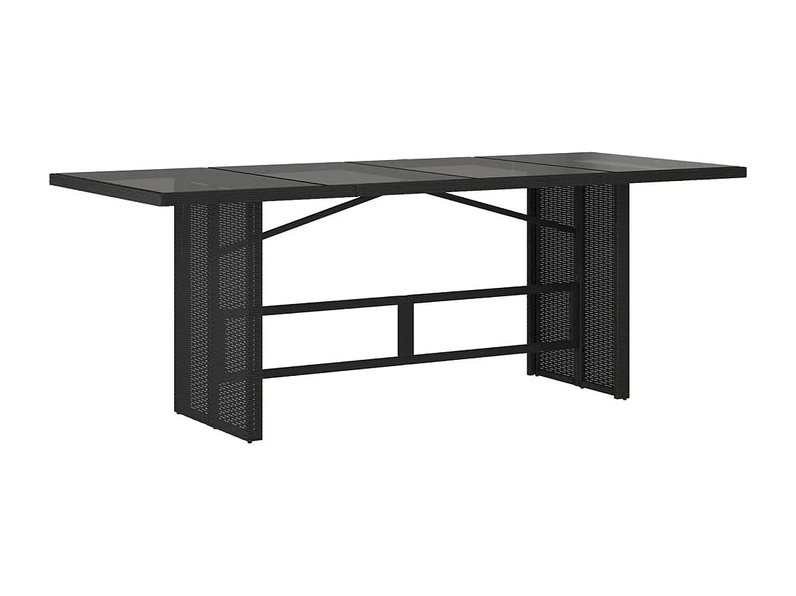 Karlyn  Set de comedor de jardín 9 pzas y cojines ratán sintético negro
