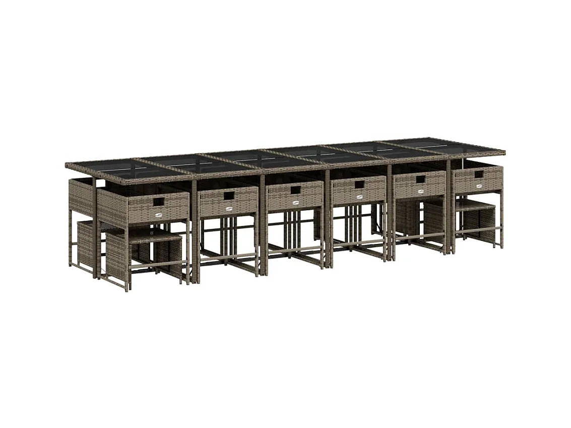 Kirkland  Ensemble à manger de jardin 17 pcs et coussins résine tressée