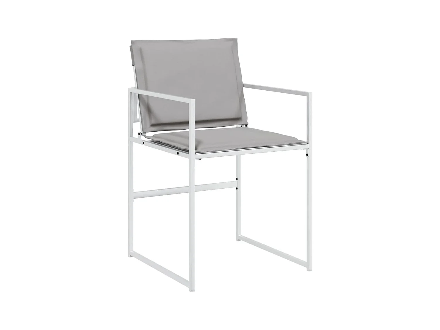 Vyra  Ensemble à manger de jardin avec coussins 11pcs blanc textilène