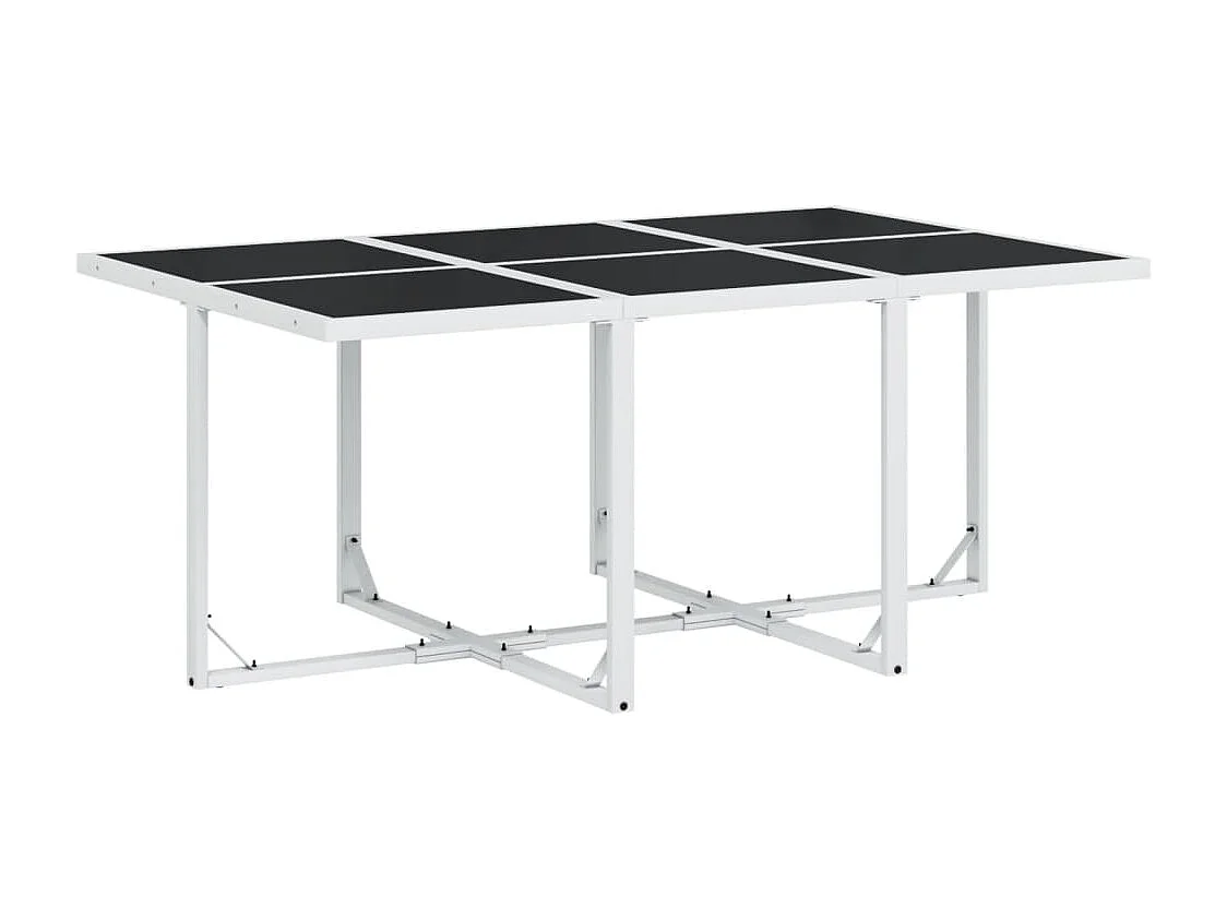 Vyra  Ensemble à manger de jardin avec coussins 11pcs blanc textilène