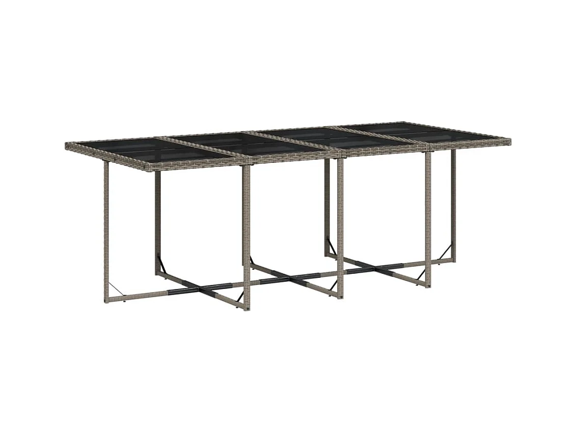 Steno  Ensemble à manger de jardin coussins 13 pcs gris résine tressée