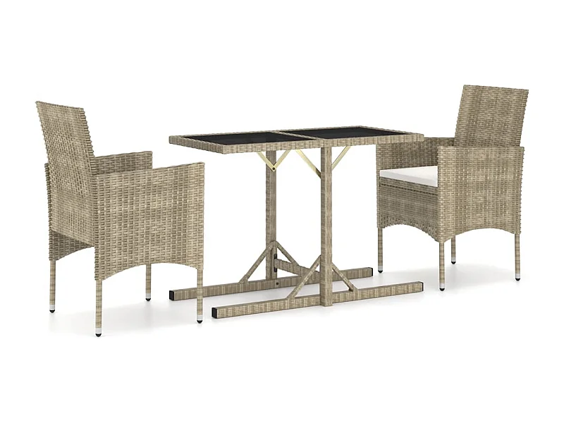 Ballywillin  Ensemble à manger de jardin 3 pcs Beige