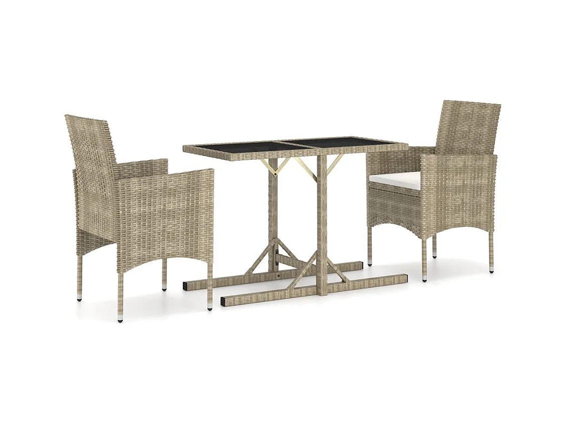 Ballywillin  Ensemble à manger de jardin 3 pcs Beige