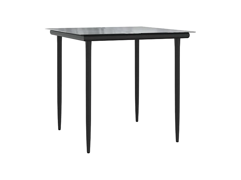 Ilsora  Ensemble à manger de jardin coussins 5pcs Noir Résine tressée