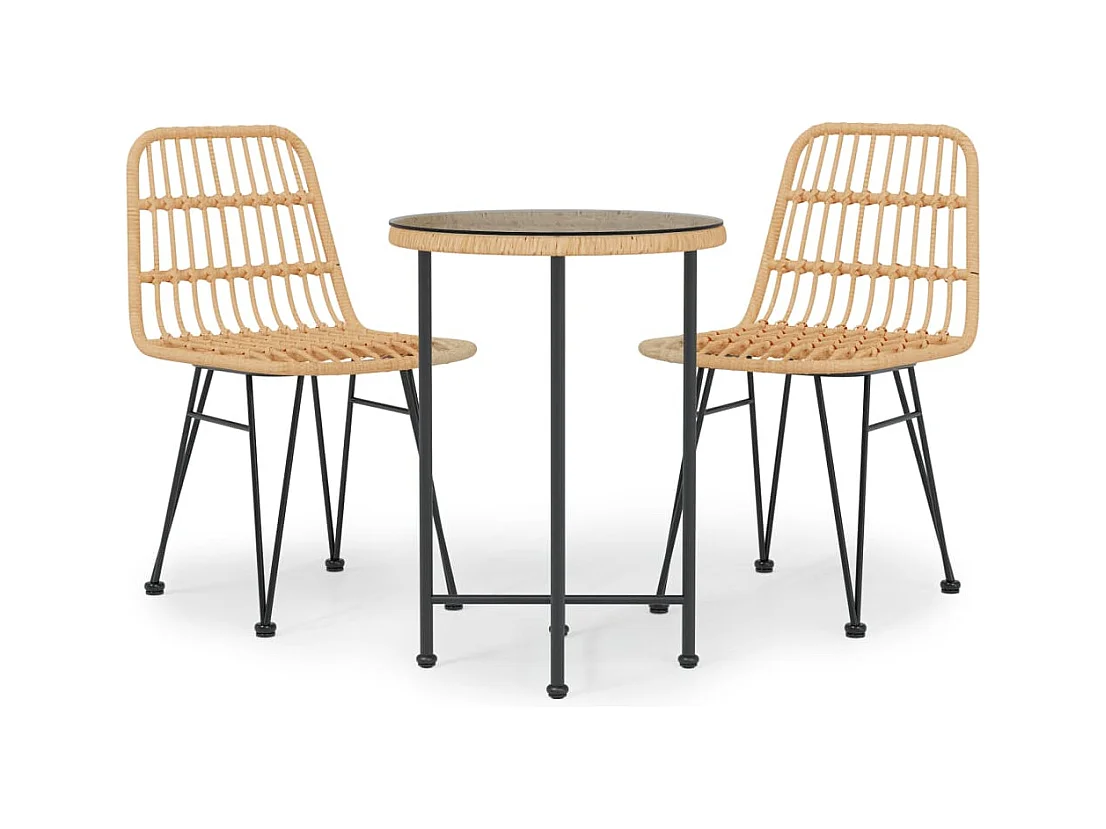 Sophie-Amélie-Rose  3-delige Tuinset poly rattan