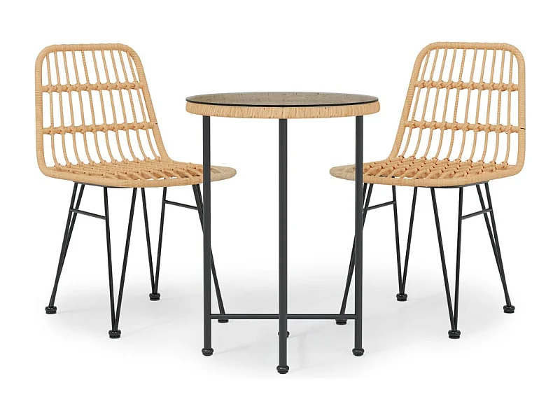 Sophie-Amélie-Rose  3-delige Tuinset poly rattan