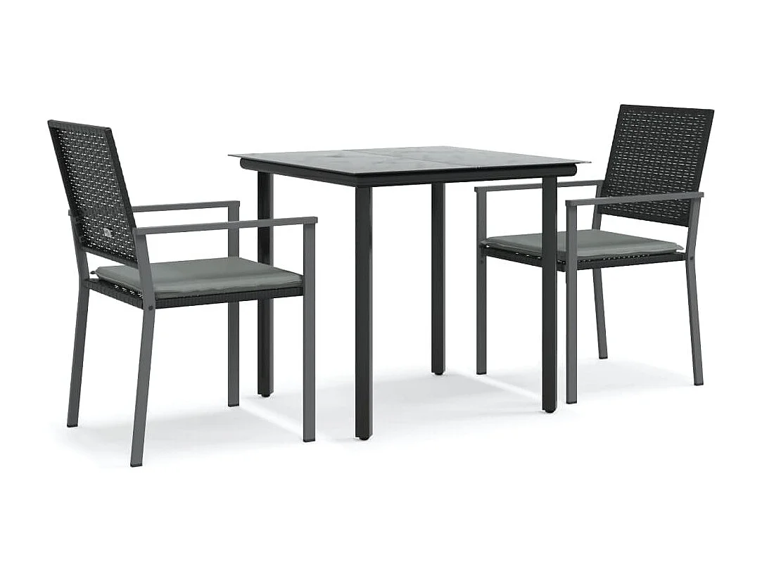 Timothy Scott  3-delige Tuinset met kussens poly rattan en staal