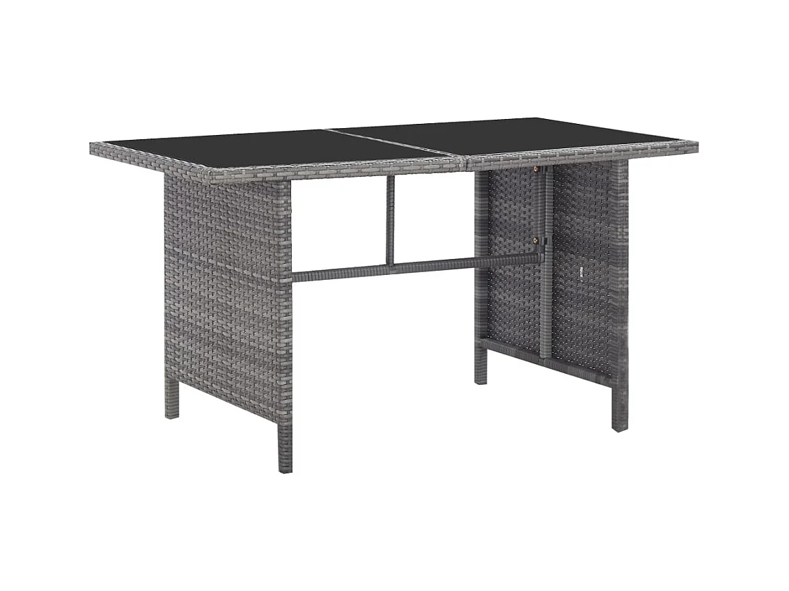 Garden Furniture -  Set de comedor de jardín 5 pzas y cojines ratán sintético gris