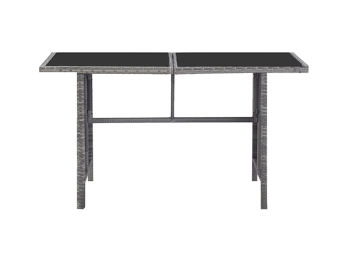 Garden Furniture -  Set de comedor de jardín 5 pzas y cojines ratán sintético gris