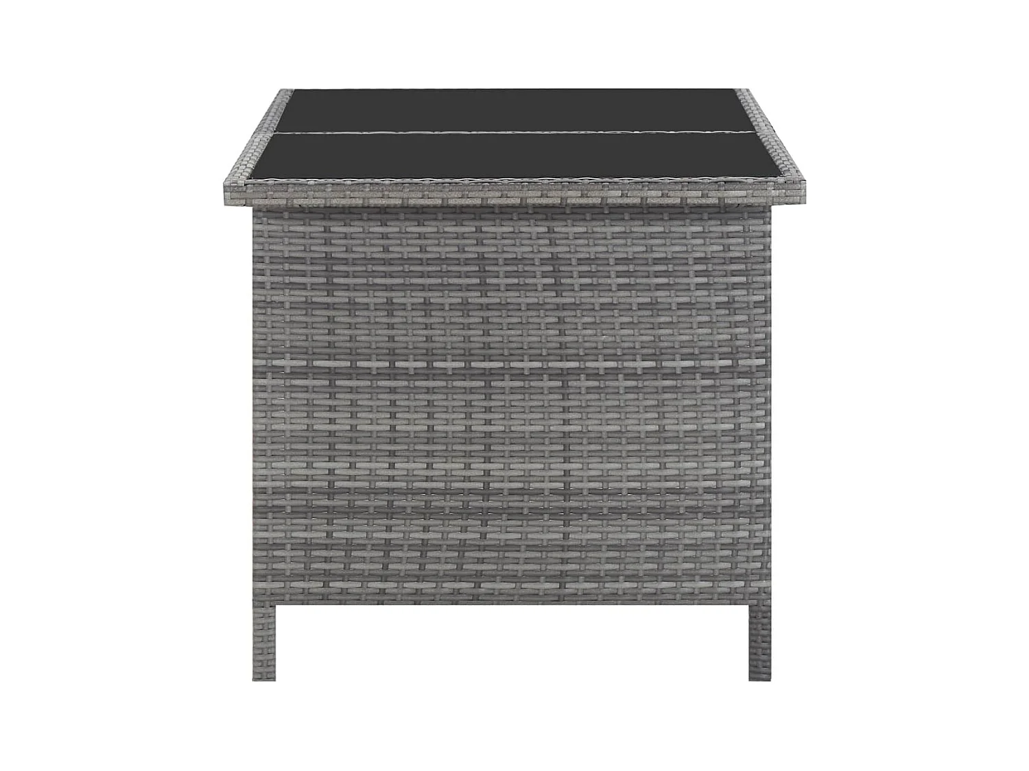 Garden Furniture -  Set de comedor de jardín 5 pzas y cojines ratán sintético gris