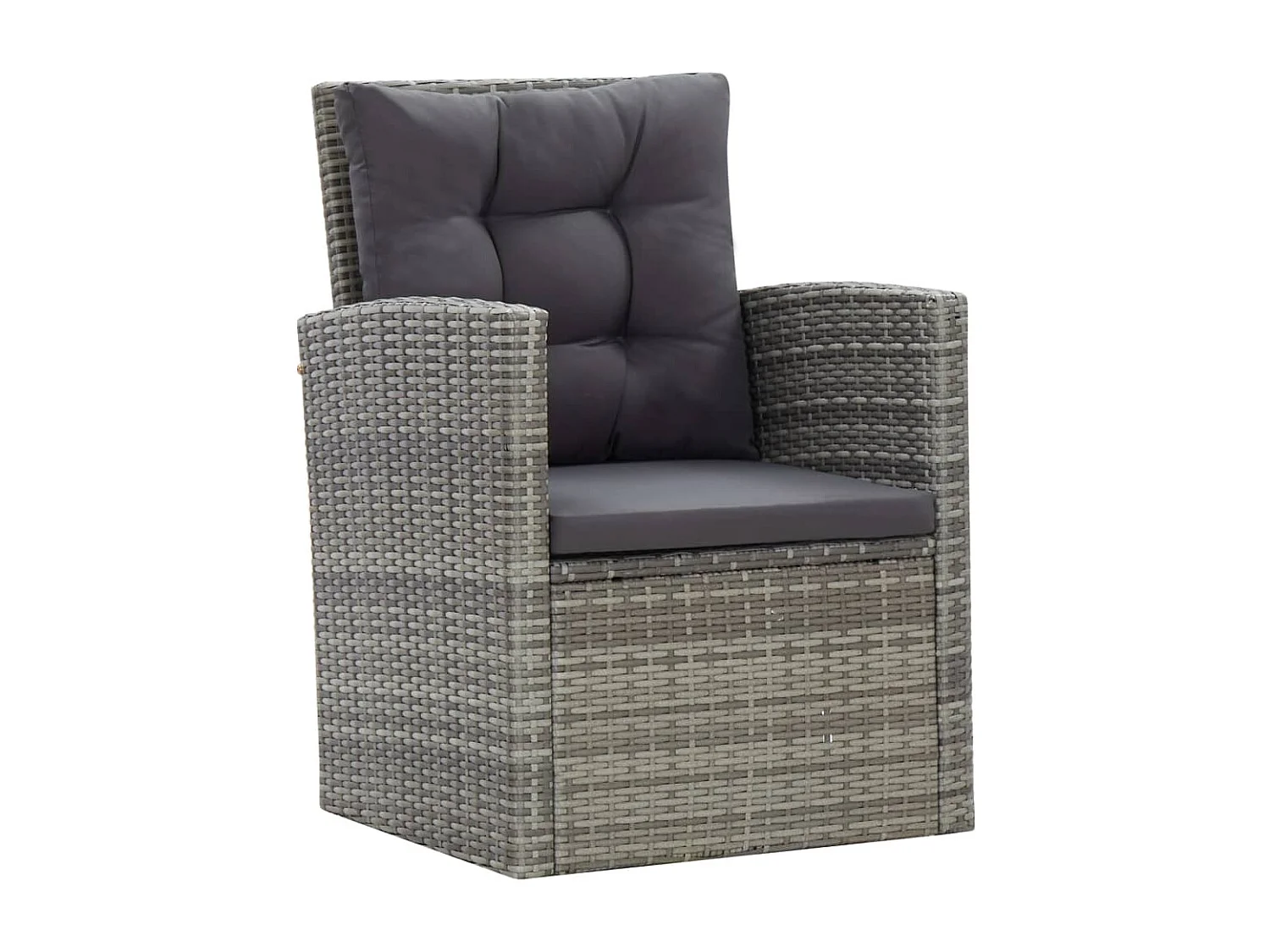 Garden Furniture -  Set de comedor de jardín 5 pzas y cojines ratán sintético gris