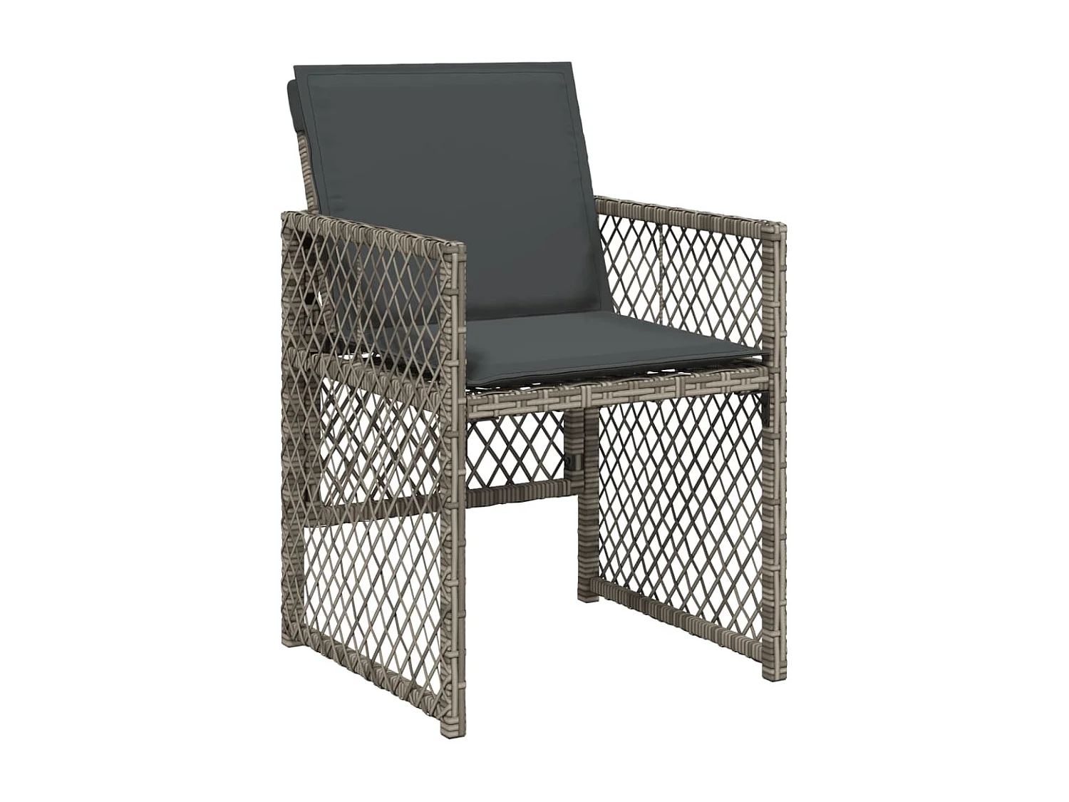 Connersville  Set comedor de jardín 5 piezas con cojines ratán sintético gris