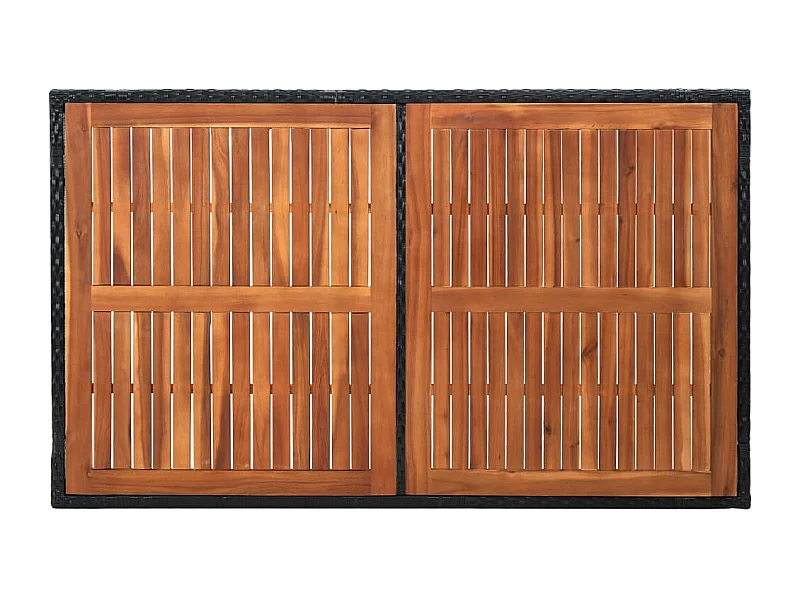 André-Félix  Set comedor de jardín 7 piezas ratán sintético y madera negro