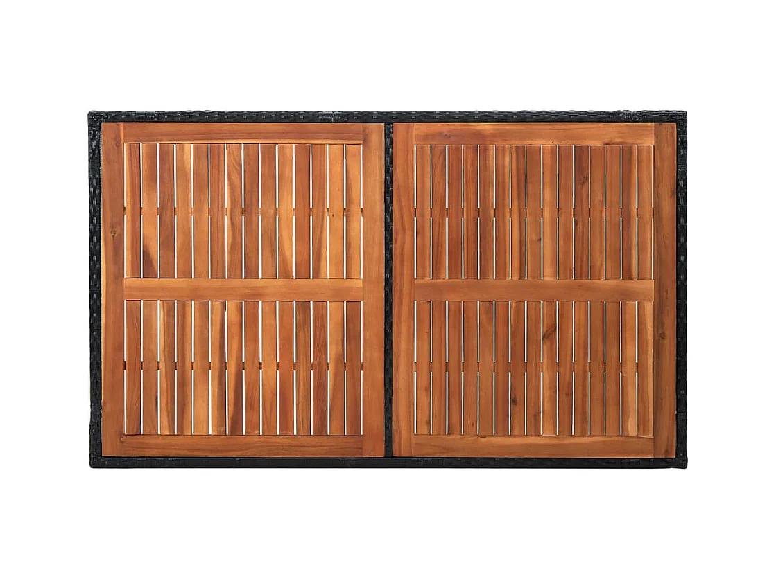 André-Félix  Set comedor de jardín 7 piezas ratán sintético y madera negro