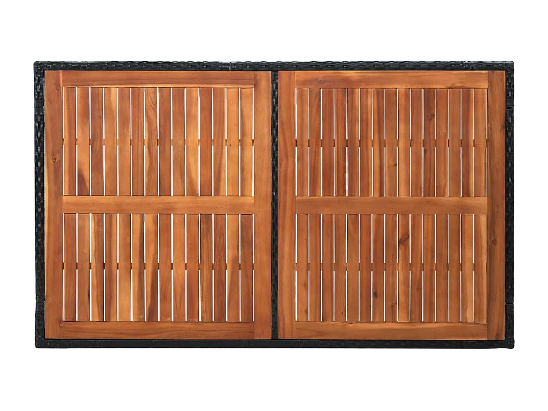 André-Félix  Ensemble à manger d'extérieur 7pcs Résine tressée acacia Noir