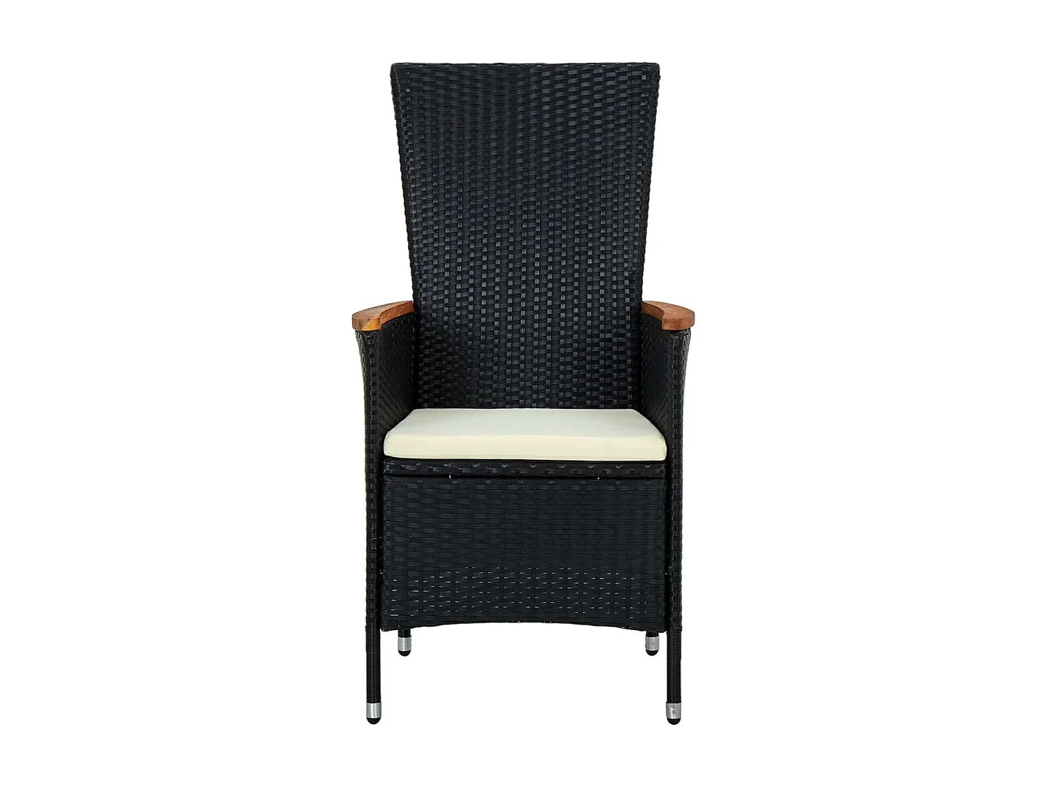 André-Félix  Ensemble à manger d'extérieur 7pcs Résine tressée acacia Noir