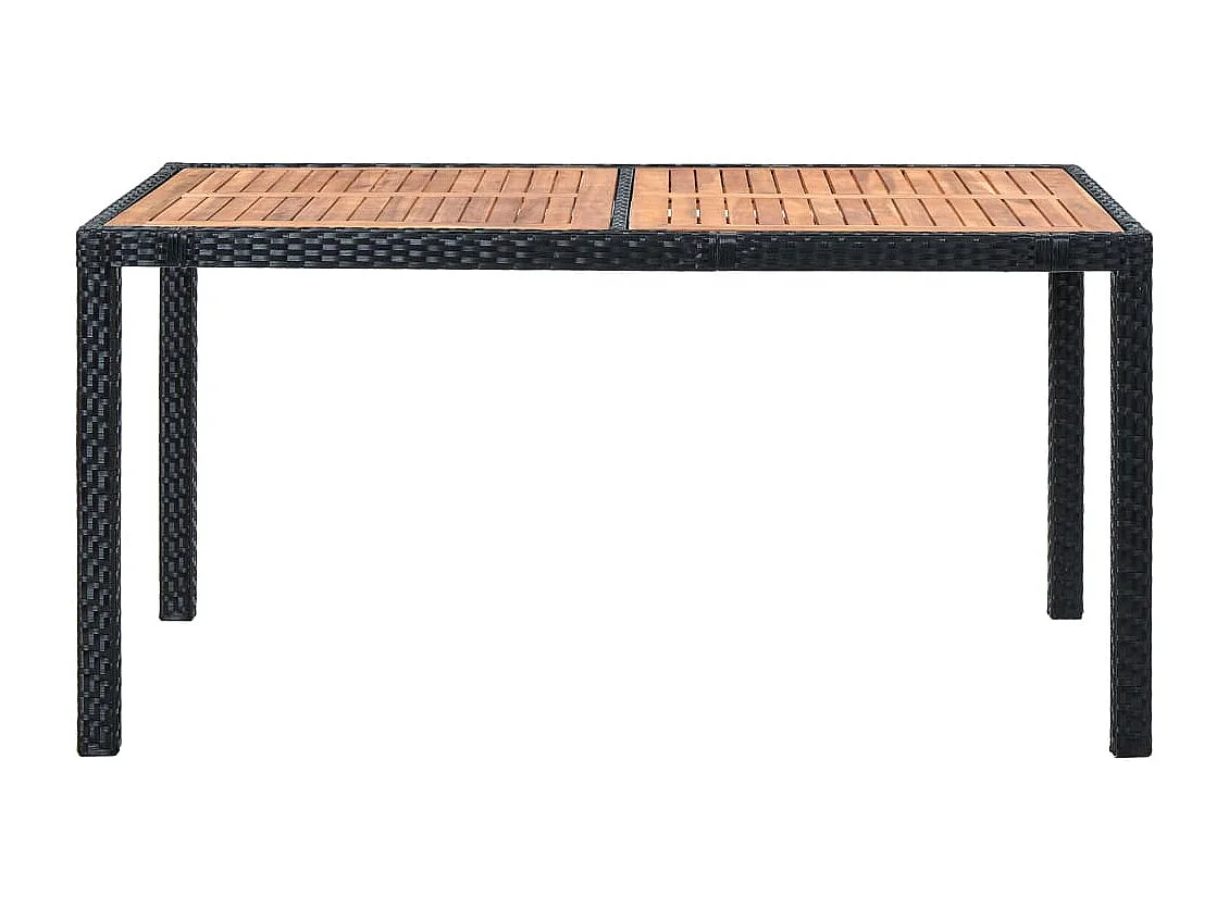 André-Félix  Ensemble à manger d'extérieur 7pcs Résine tressée acacia Noir