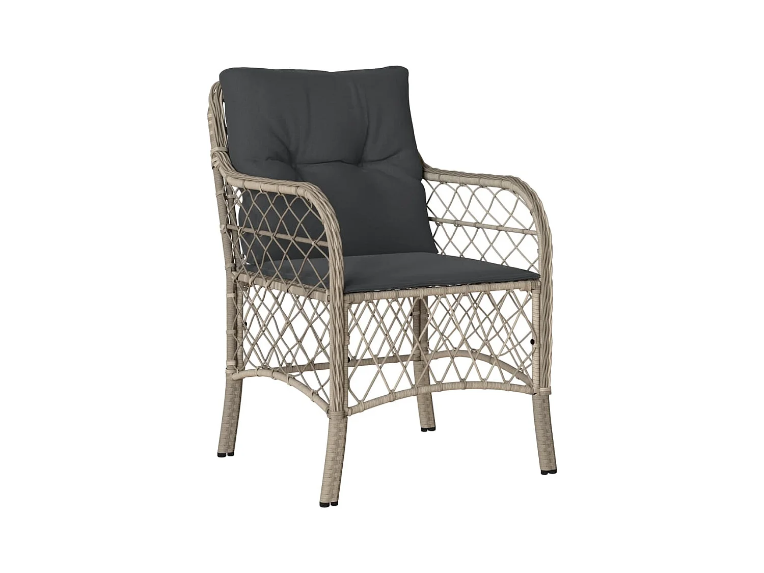 Vuokko  Ensemble à manger de jardin et coussins 5 pcs gris clair rotin