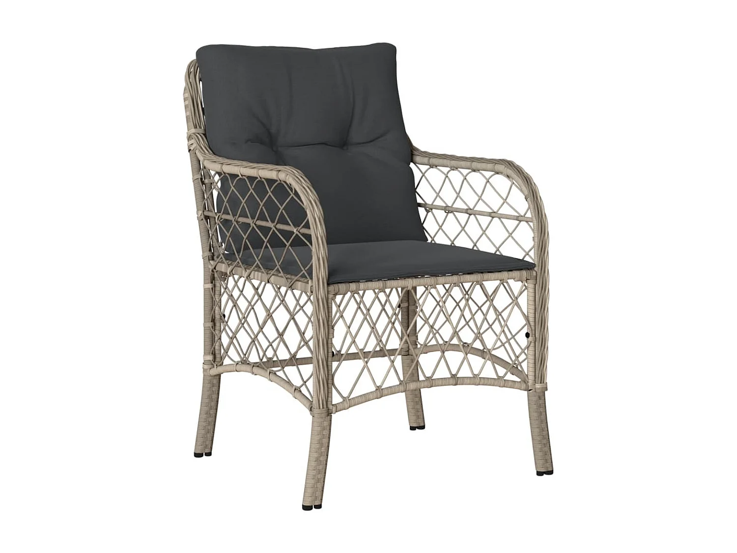 Vuokko  Ensemble à manger de jardin et coussins 5 pcs gris clair rotin