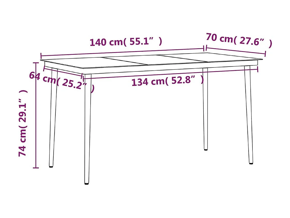 Vernon  Ensemble à manger de jardin avec coussins 5 pcs Noir