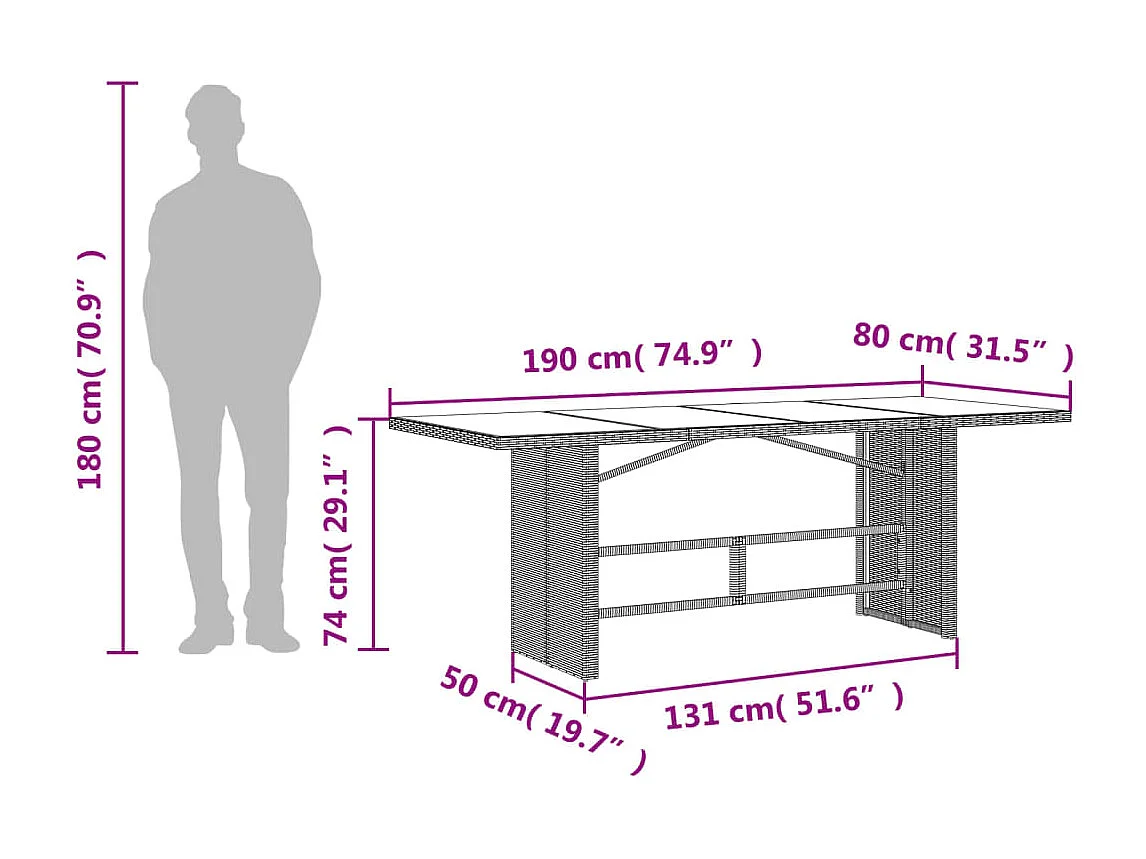 Jacqueline-Anne  9-delige Tuinset met kussens poly rattan grijs