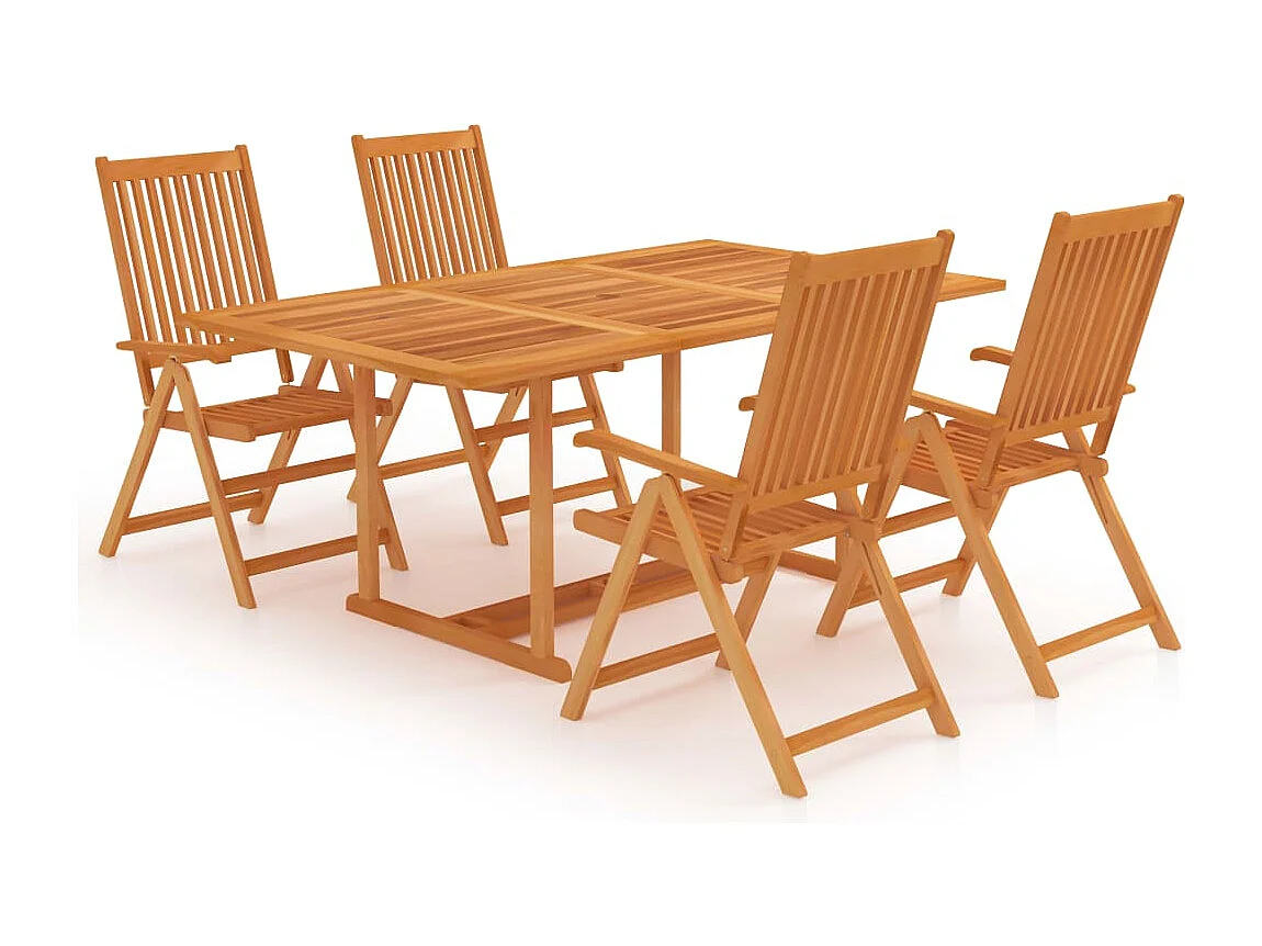 Arda  Ensemble à manger de jardin 5 pcs Bois de teck massif