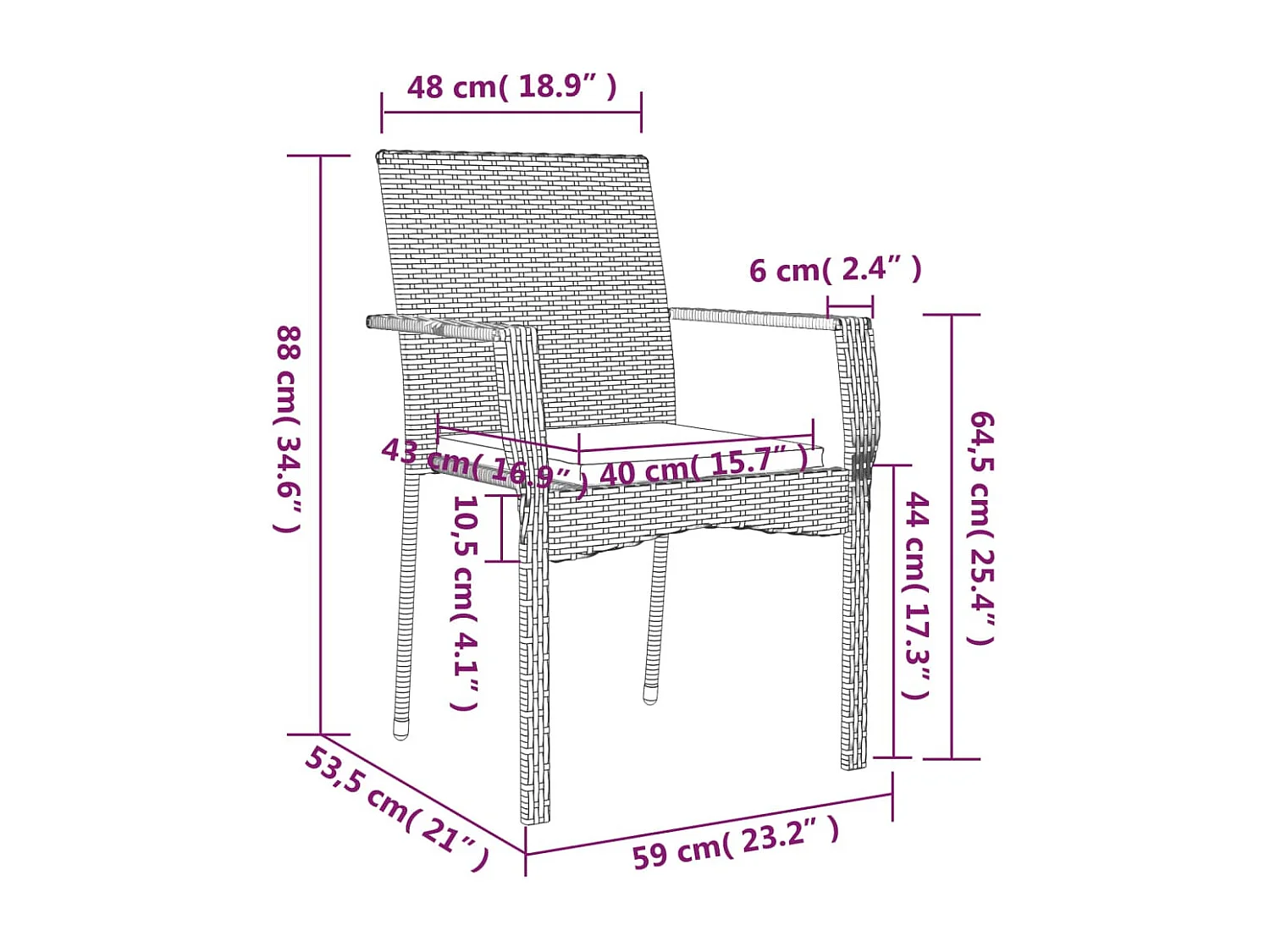 Albert  5-delige Tuinset met kussens poly rattan zwart en grijs