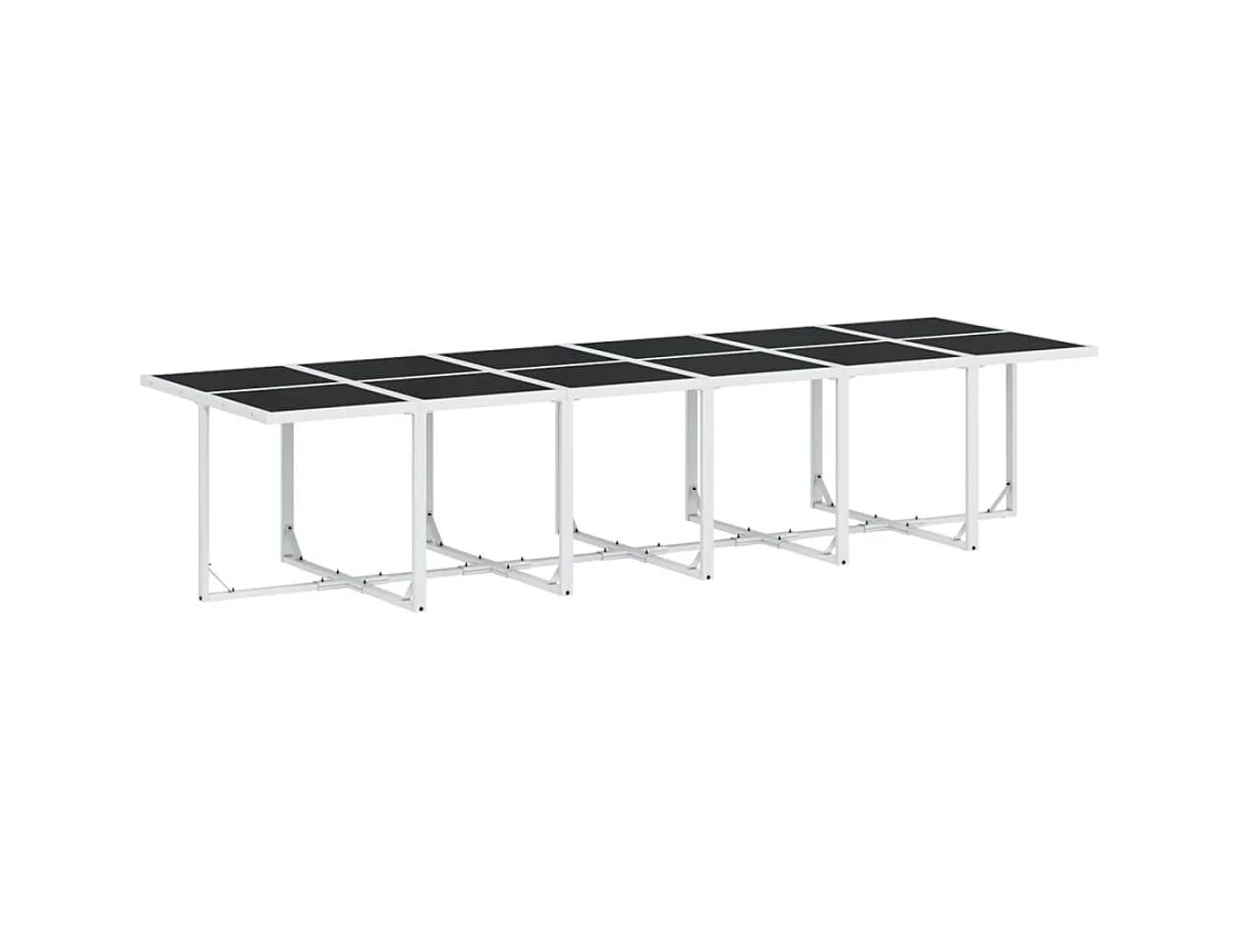 Bardstown  Ensemble à manger de jardin avec coussins 13pcs blanc textilène